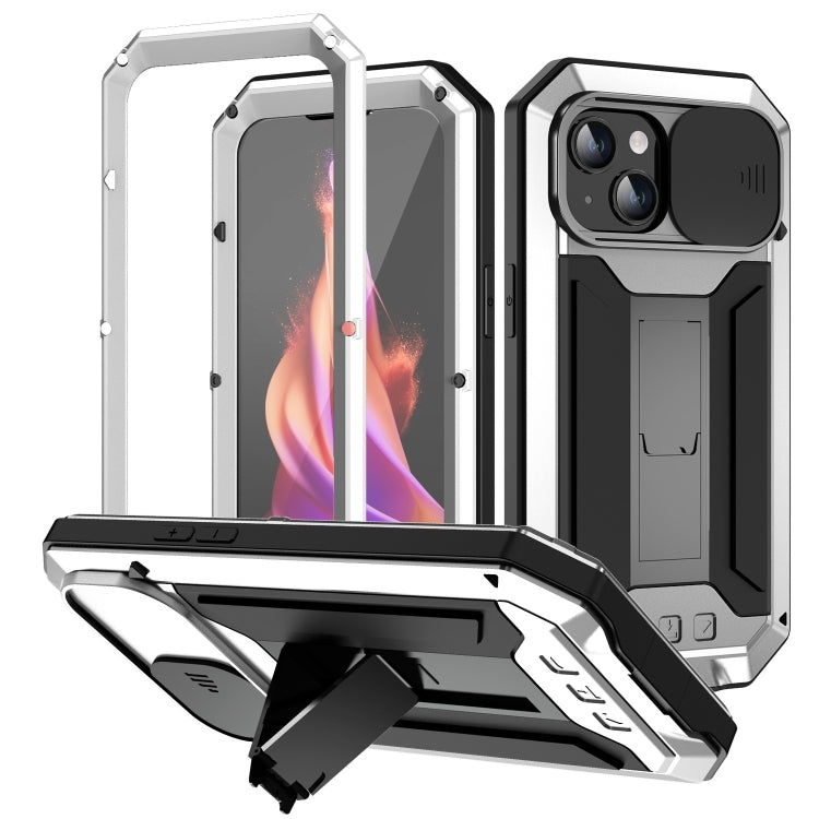 R-JUST Sliding Camera IP54 Life Waterproof Holder Phone Case, For iPhone 15 Pro Max, For iPhone 15 Pro, For iPhone 15 Plus, For iPhone 15