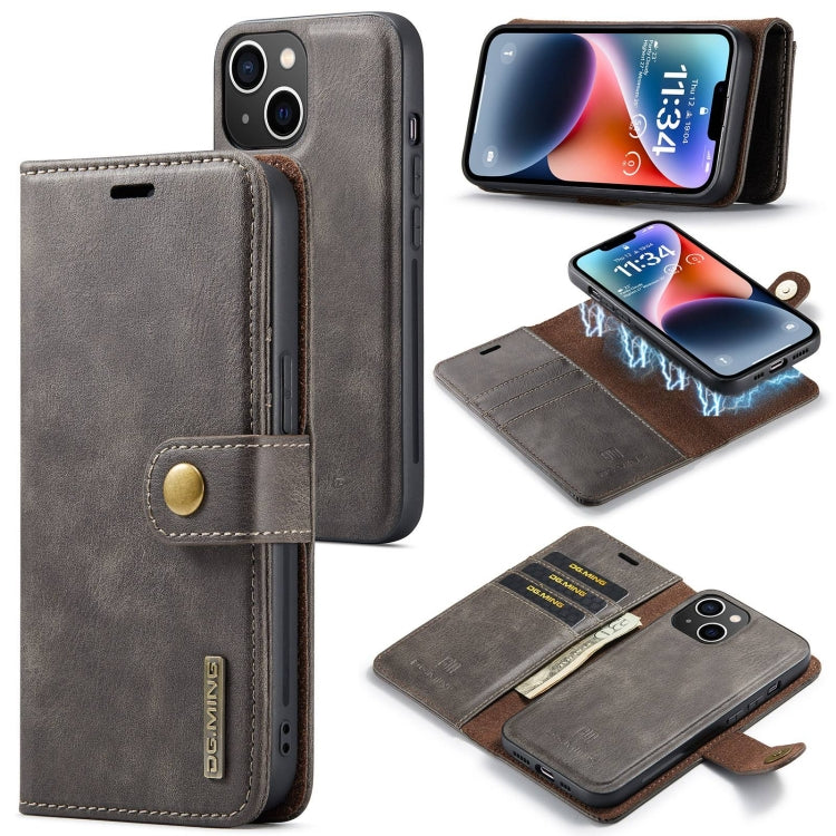 DG.MING Crazy Horse Texture Detachable Magnetic Leather Phone Case, For iPhone 15 Pro Max, For iPhone 15 Pro, For iPhone 15 Plus, For iPhone 15