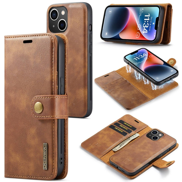 DG.MING Crazy Horse Texture Detachable Magnetic Leather Phone Case, For iPhone 15 Pro Max, For iPhone 15 Pro, For iPhone 15 Plus, For iPhone 15