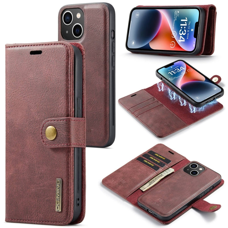 DG.MING Crazy Horse Texture Detachable Magnetic Leather Phone Case, For iPhone 15 Pro Max, For iPhone 15 Pro, For iPhone 15 Plus, For iPhone 15