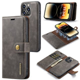 DG.MING Crazy Horse Texture Detachable Magnetic Leather Phone Case, For iPhone 15 Pro Max, For iPhone 15 Pro, For iPhone 15 Plus, For iPhone 15