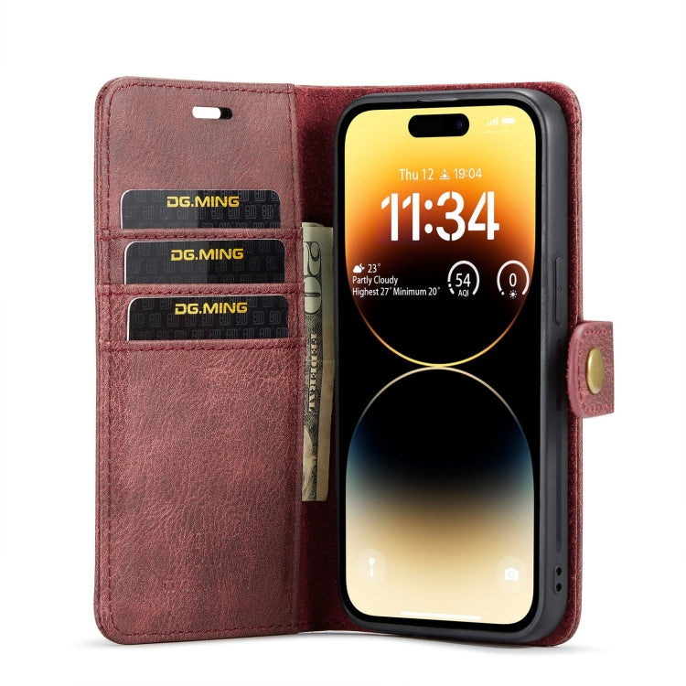 DG.MING Crazy Horse Texture Detachable Magnetic Leather Phone Case, For iPhone 15 Pro Max, For iPhone 15 Pro, For iPhone 15 Plus, For iPhone 15