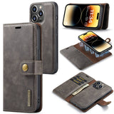 DG.MING Crazy Horse Texture Detachable Magnetic Leather Phone Case, For iPhone 15 Pro Max, For iPhone 15 Pro, For iPhone 15 Plus, For iPhone 15