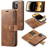 DG.MING Crazy Horse Texture Detachable Magnetic Leather Phone Case, For iPhone 15 Pro Max, For iPhone 15 Pro, For iPhone 15 Plus, For iPhone 15