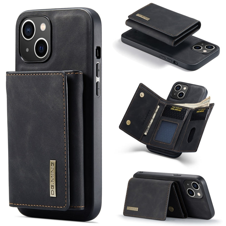 DG.MING M1 Series 3-Fold Multi Card Wallet Leather Phone Case, For iPhone 15 Pro Max, For iPhone 15 Pro, For iPhone 15 Plus, For iPhone 15