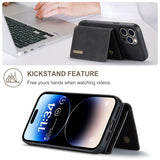 DG.MING M1 Series 3-Fold Multi Card Wallet Leather Phone Case, For iPhone 15 Pro Max, For iPhone 15 Pro, For iPhone 15 Plus, For iPhone 15