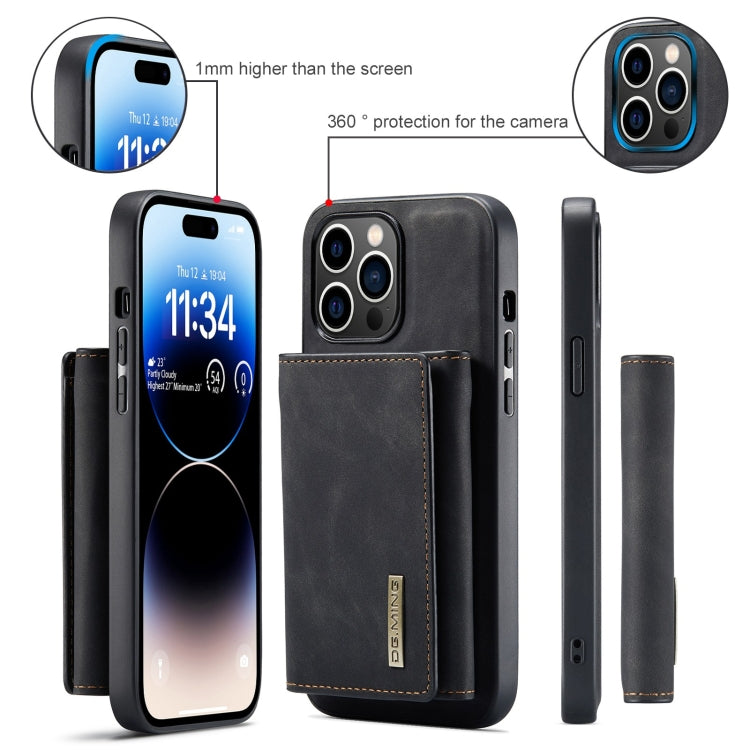 DG.MING M1 Series 3-Fold Multi Card Wallet Leather Phone Case, For iPhone 15 Pro Max, For iPhone 15 Pro, For iPhone 15 Plus, For iPhone 15