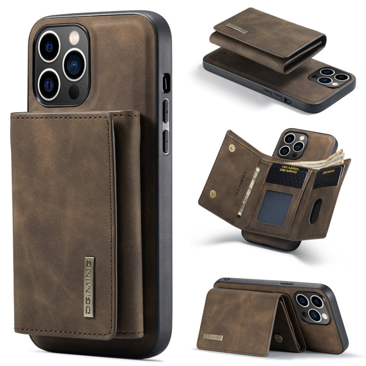 DG.MING M1 Series 3-Fold Multi Card Wallet Leather Phone Case, For iPhone 15 Pro Max, For iPhone 15 Pro, For iPhone 15 Plus, For iPhone 15