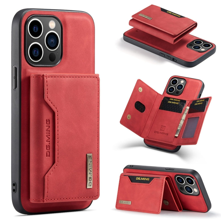 DG.MING M2 Series 3-Fold Card Bag Wallet Leather Phone Case, For iPhone 15 Pro Max, For iPhone 15 Pro, For iPhone 15 Plus, For iPhone 15