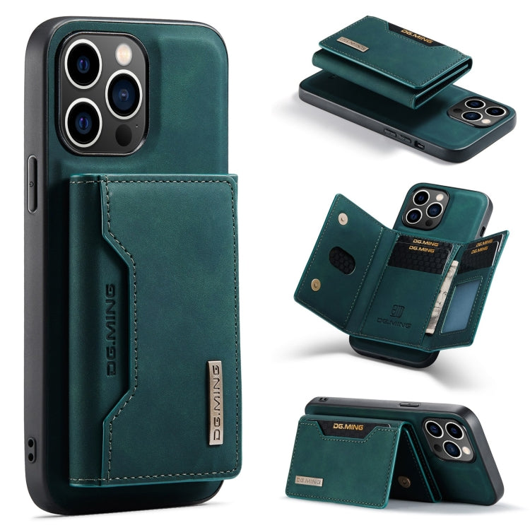 DG.MING M2 Series 3-Fold Card Bag Wallet Leather Phone Case, For iPhone 15 Pro Max, For iPhone 15 Pro, For iPhone 15 Plus, For iPhone 15
