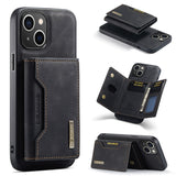 DG.MING M2 Series 3-Fold Card Bag Wallet Leather Phone Case, For iPhone 15 Pro Max, For iPhone 15 Pro, For iPhone 15 Plus, For iPhone 15