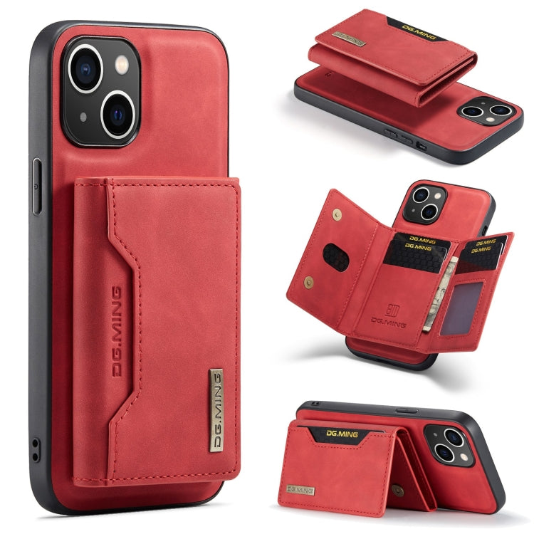 DG.MING M2 Series 3-Fold Card Bag Wallet Leather Phone Case, For iPhone 15 Pro Max, For iPhone 15 Pro, For iPhone 15 Plus, For iPhone 15