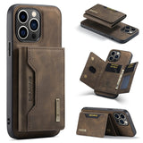 DG.MING M2 Series 3-Fold Card Bag Wallet Leather Phone Case, For iPhone 15 Pro Max, For iPhone 15 Pro, For iPhone 15 Plus, For iPhone 15