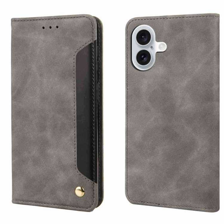 Skin Feel Splicing Leather Phone Case, For iPhone 17e / 16e, For iPhone 17 Pro Max, For iPhone 17 Pro, For iPhone 17, For iPhone Air, For iPhone 16 Pro Max, For iPhone 16 Pro, For iPhone 16 Plus