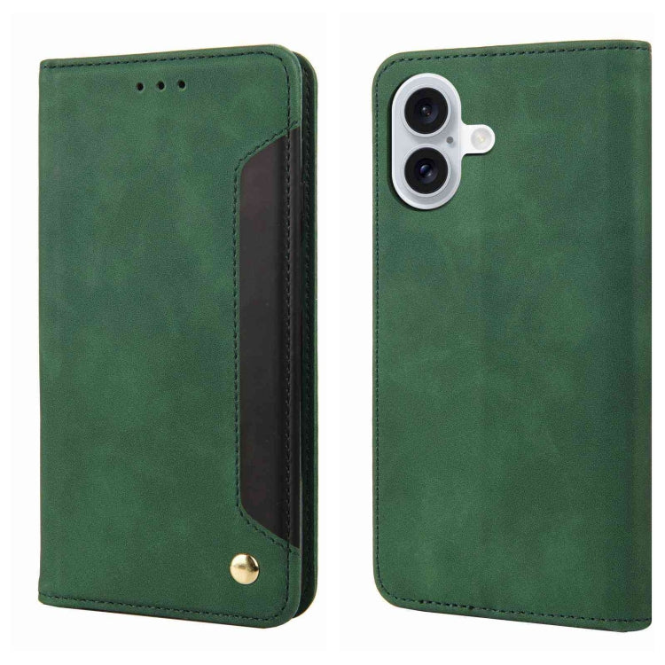 Skin Feel Splicing Leather Phone Case, For iPhone 17e / 16e, For iPhone 17 Pro Max, For iPhone 17 Pro, For iPhone 17, For iPhone Air, For iPhone 16 Pro Max, For iPhone 16 Pro, For iPhone 16 Plus