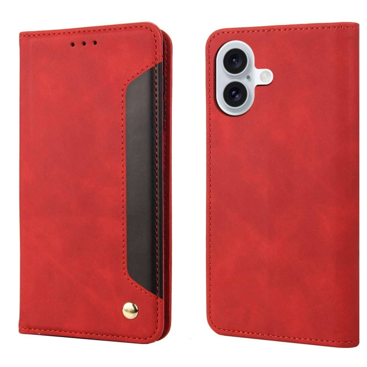 Skin Feel Splicing Leather Phone Case, For iPhone 17e / 16e, For iPhone 17 Pro Max, For iPhone 17 Pro, For iPhone 17, For iPhone Air, For iPhone 16 Pro Max, For iPhone 16 Pro, For iPhone 16 Plus