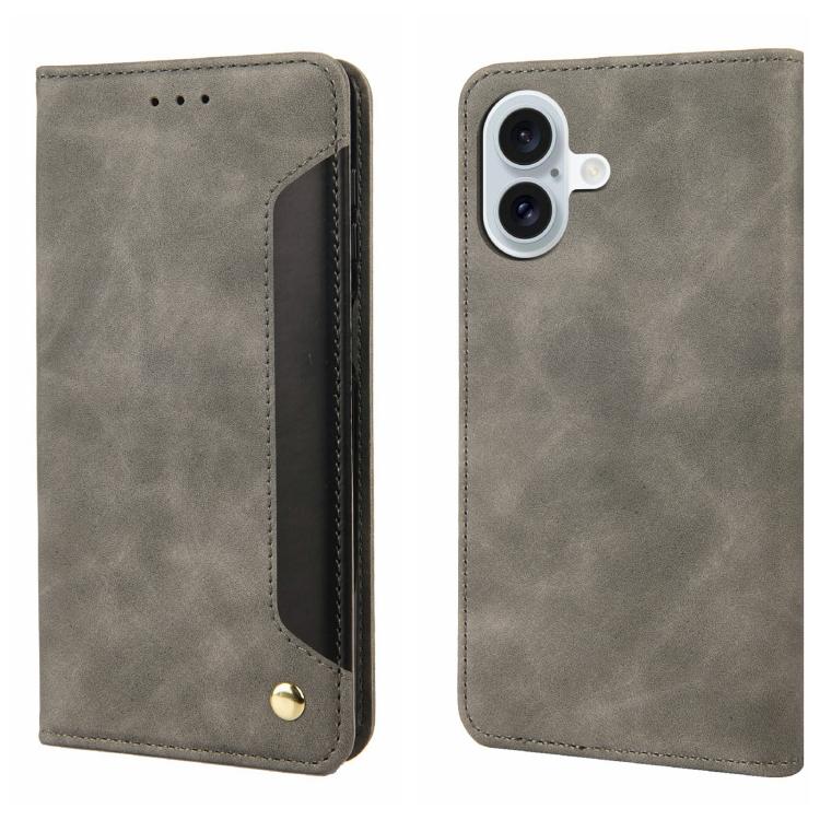 Skin Feel Splicing Leather Phone Case, For iPhone 17e / 16e, For iPhone 17 Pro Max, For iPhone 17 Pro, For iPhone 17, For iPhone Air, For iPhone 16 Pro Max, For iPhone 16 Pro, For iPhone 16 Plus