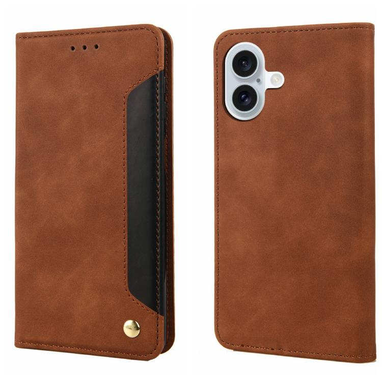 Skin Feel Splicing Leather Phone Case, For iPhone 17e / 16e, For iPhone 17 Pro Max, For iPhone 17 Pro, For iPhone 17, For iPhone Air, For iPhone 16 Pro Max, For iPhone 16 Pro, For iPhone 16 Plus