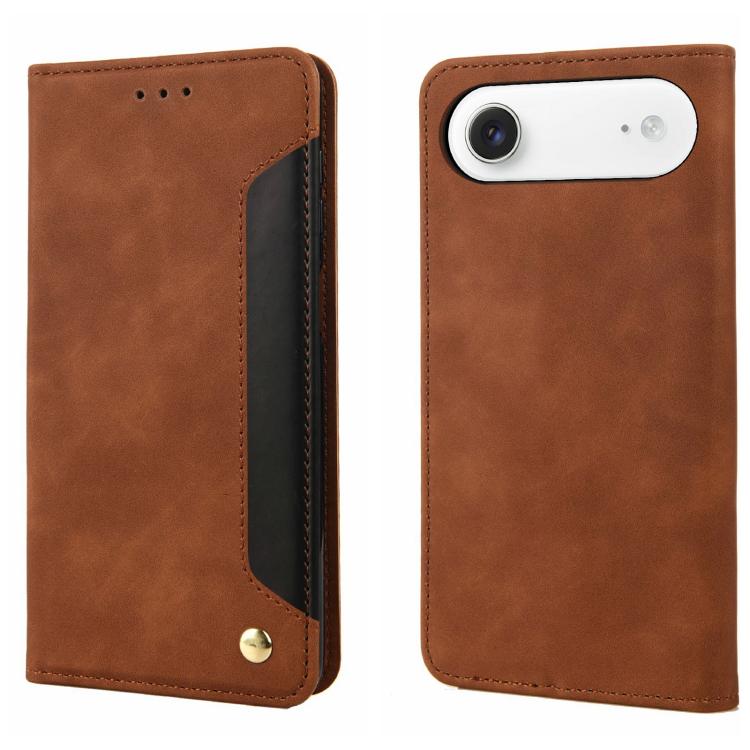 Skin Feel Splicing Leather Phone Case, For iPhone 17e / 16e, For iPhone 17 Pro Max, For iPhone 17 Pro, For iPhone 17, For iPhone Air, For iPhone 16 Pro Max, For iPhone 16 Pro, For iPhone 16 Plus