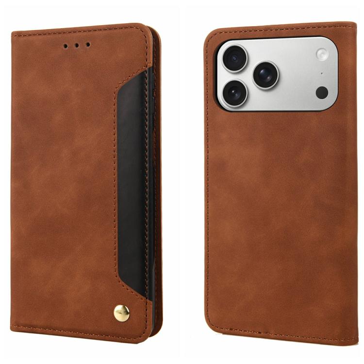Skin Feel Splicing Leather Phone Case, For iPhone 17e / 16e, For iPhone 17 Pro Max, For iPhone 17 Pro, For iPhone 17, For iPhone Air, For iPhone 16 Pro Max, For iPhone 16 Pro, For iPhone 16 Plus