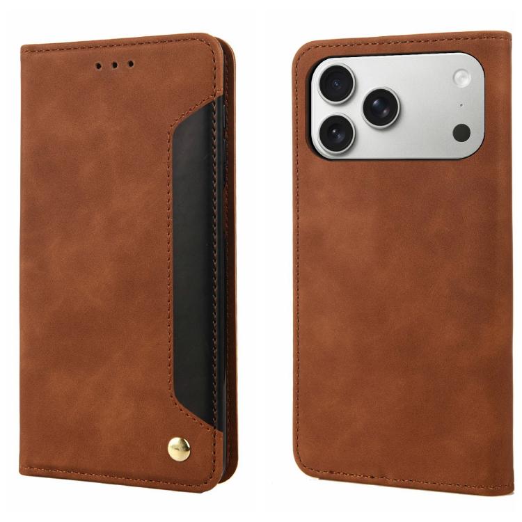 Skin Feel Splicing Leather Phone Case, For iPhone 17e / 16e, For iPhone 17 Pro Max, For iPhone 17 Pro, For iPhone 17, For iPhone Air, For iPhone 16 Pro Max, For iPhone 16 Pro, For iPhone 16 Plus