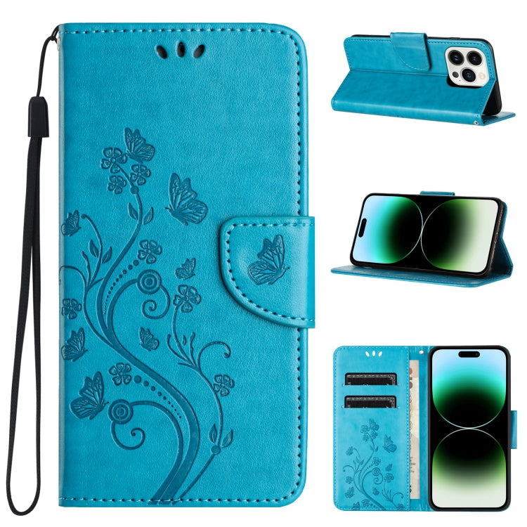 Butterfly Flower Pattern Flip Leather Phone Case, For iPhone 16 Pro, For iPhone 16 Plus, For iPhone 16, For iPhone 15 Pro Max, For iPhone 15 Pro, For iPhone 15 Plus