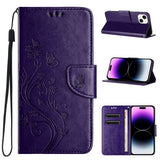 Butterfly Flower Pattern Flip Leather Phone Case, For iPhone 16 Pro, For iPhone 16 Plus, For iPhone 16, For iPhone 15 Pro Max, For iPhone 15 Pro, For iPhone 15 Plus