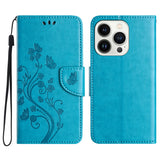 Butterfly Flower Pattern Flip Leather Phone Case, For iPhone 17e / 16e, For iPhone 17 Pro Max, For iPhone 17 Pro, For iPhone 17, For iPhone Air, For iPhone 16 Pro Max
