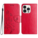 Butterfly Flower Pattern Flip Leather Phone Case, For iPhone 17e / 16e, For iPhone 17 Pro Max, For iPhone 17 Pro, For iPhone 17, For iPhone Air, For iPhone 16 Pro Max