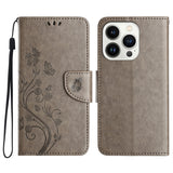 Butterfly Flower Pattern Flip Leather Phone Case, For iPhone 17e / 16e, For iPhone 17 Pro Max, For iPhone 17 Pro, For iPhone 17, For iPhone Air, For iPhone 16 Pro Max