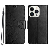 Butterfly Flower Pattern Flip Leather Phone Case, For iPhone 17e / 16e, For iPhone 17 Pro Max, For iPhone 17 Pro, For iPhone 17, For iPhone Air, For iPhone 16 Pro Max