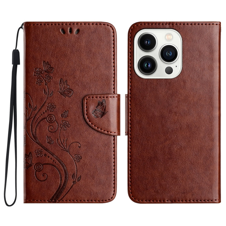 Butterfly Flower Pattern Flip Leather Phone Case, For iPhone 16 Pro, For iPhone 16 Plus, For iPhone 16, For iPhone 15 Pro Max, For iPhone 15 Pro, For iPhone 15 Plus