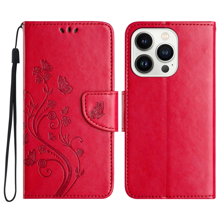 Butterfly Flower Pattern Flip Leather Phone Case, For iPhone 16 Pro, For iPhone 16 Plus, For iPhone 16, For iPhone 15 Pro Max, For iPhone 15 Pro, For iPhone 15 Plus