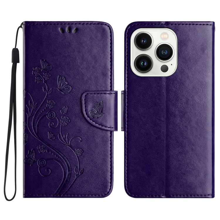 Butterfly Flower Pattern Flip Leather Phone Case, For iPhone 16 Pro, For iPhone 16 Plus, For iPhone 16, For iPhone 15 Pro Max, For iPhone 15 Pro, For iPhone 15 Plus