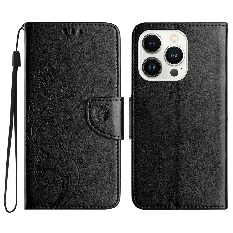 Butterfly Flower Pattern Flip Leather Phone Case, For iPhone 16 Pro, For iPhone 16 Plus, For iPhone 16, For iPhone 15 Pro Max, For iPhone 15 Pro, For iPhone 15 Plus