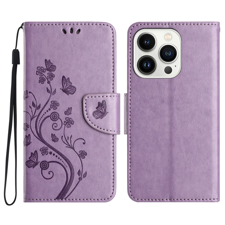 Butterfly Flower Pattern Flip Leather Phone Case, For iPhone 16 Pro, For iPhone 16 Plus, For iPhone 16, For iPhone 15 Pro Max, For iPhone 15 Pro, For iPhone 15 Plus