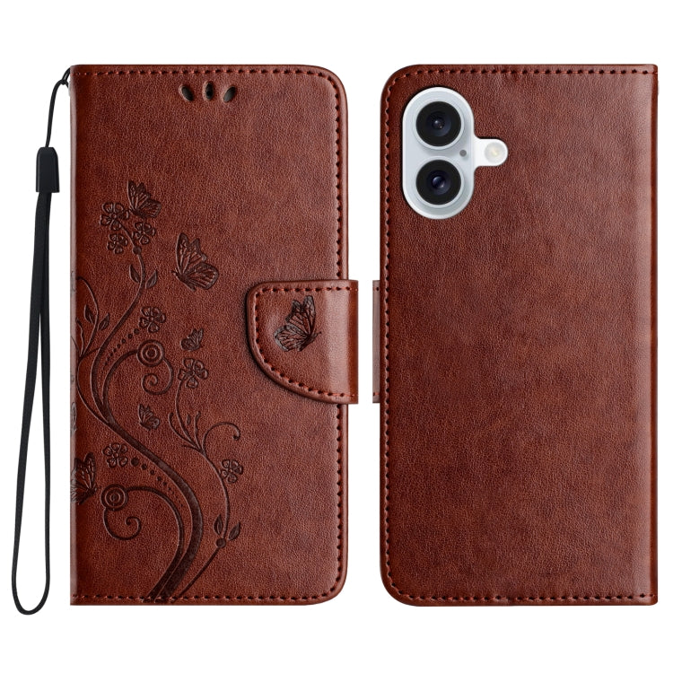 Butterfly Flower Pattern Flip Leather Phone Case, For iPhone 16 Pro, For iPhone 16 Plus, For iPhone 16, For iPhone 15 Pro Max, For iPhone 15 Pro, For iPhone 15 Plus