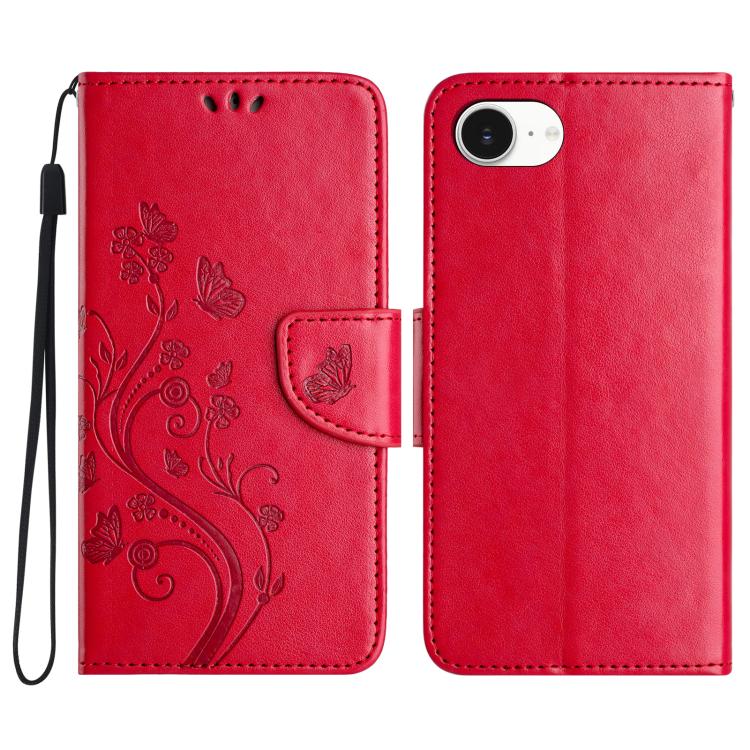 Butterfly Flower Pattern Flip Leather Phone Case, For iPhone 17e / 16e, For iPhone 17 Pro Max, For iPhone 17 Pro, For iPhone 17, For iPhone Air, For iPhone 16 Pro Max