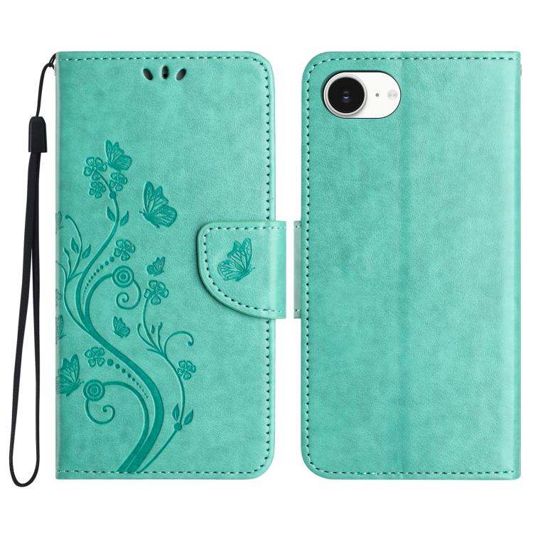 Butterfly Flower Pattern Flip Leather Phone Case, For iPhone 17e / 16e, For iPhone 17 Pro Max, For iPhone 17 Pro, For iPhone 17, For iPhone Air, For iPhone 16 Pro Max
