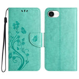 Butterfly Flower Pattern Flip Leather Phone Case, For iPhone 17e / 16e, For iPhone 17 Pro Max, For iPhone 17 Pro, For iPhone 17, For iPhone Air, For iPhone 16 Pro Max