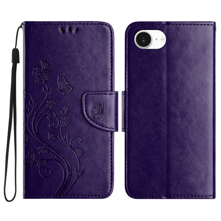 Butterfly Flower Pattern Flip Leather Phone Case, For iPhone 17e / 16e, For iPhone 17 Pro Max, For iPhone 17 Pro, For iPhone 17, For iPhone Air, For iPhone 16 Pro Max