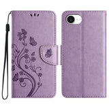 Butterfly Flower Pattern Flip Leather Phone Case, For iPhone 17e / 16e, For iPhone 17 Pro Max, For iPhone 17 Pro, For iPhone 17, For iPhone Air, For iPhone 16 Pro Max