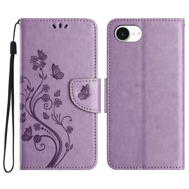 Butterfly Flower Pattern Flip Leather Phone Case, For iPhone 17e / 16e, For iPhone 17 Pro Max, For iPhone 17 Pro, For iPhone 17, For iPhone Air, For iPhone 16 Pro Max