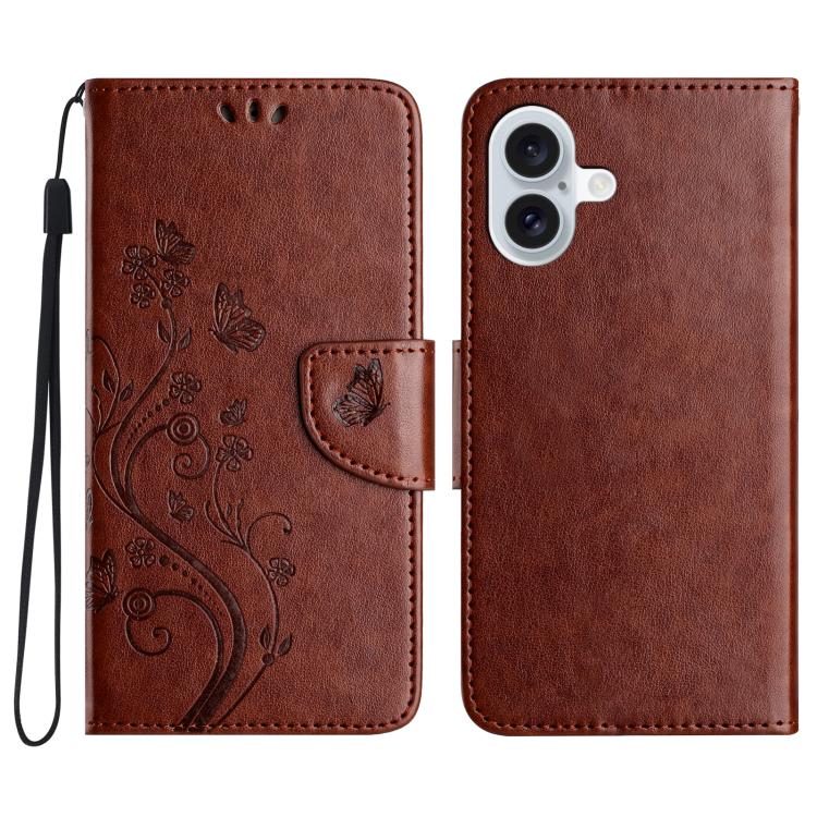 Butterfly Flower Pattern Flip Leather Phone Case, For iPhone 17e / 16e, For iPhone 17 Pro Max, For iPhone 17 Pro, For iPhone 17, For iPhone Air, For iPhone 16 Pro Max