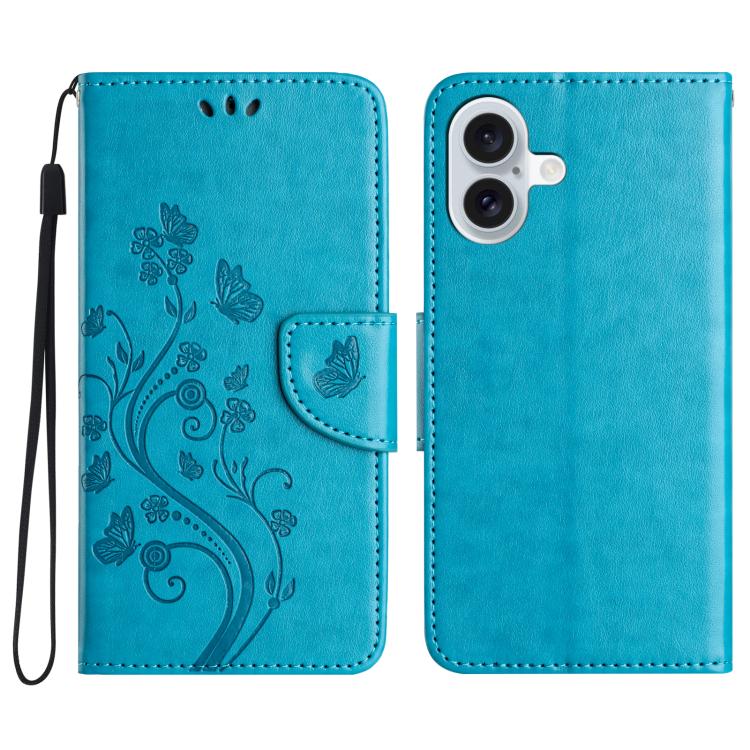 Butterfly Flower Pattern Flip Leather Phone Case, For iPhone 17e / 16e, For iPhone 17 Pro Max, For iPhone 17 Pro, For iPhone 17, For iPhone Air, For iPhone 16 Pro Max