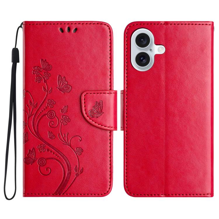 Butterfly Flower Pattern Flip Leather Phone Case, For iPhone 17e / 16e, For iPhone 17 Pro Max, For iPhone 17 Pro, For iPhone 17, For iPhone Air, For iPhone 16 Pro Max