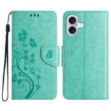 Butterfly Flower Pattern Flip Leather Phone Case, For iPhone 17e / 16e, For iPhone 17 Pro Max, For iPhone 17 Pro, For iPhone 17, For iPhone Air, For iPhone 16 Pro Max