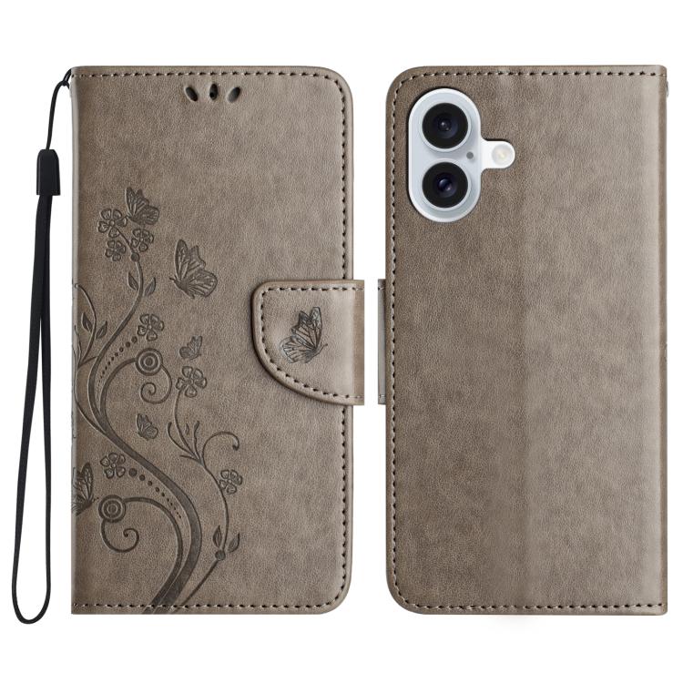 Butterfly Flower Pattern Flip Leather Phone Case, For iPhone 17e / 16e, For iPhone 17 Pro Max, For iPhone 17 Pro, For iPhone 17, For iPhone Air, For iPhone 16 Pro Max
