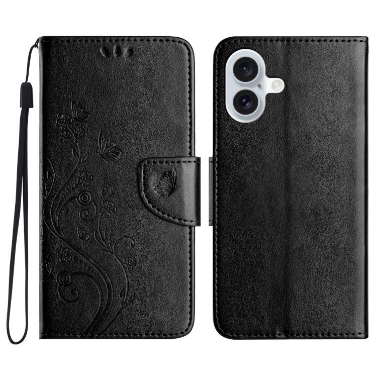 Butterfly Flower Pattern Flip Leather Phone Case, For iPhone 17e / 16e, For iPhone 17 Pro Max, For iPhone 17 Pro, For iPhone 17, For iPhone Air, For iPhone 16 Pro Max