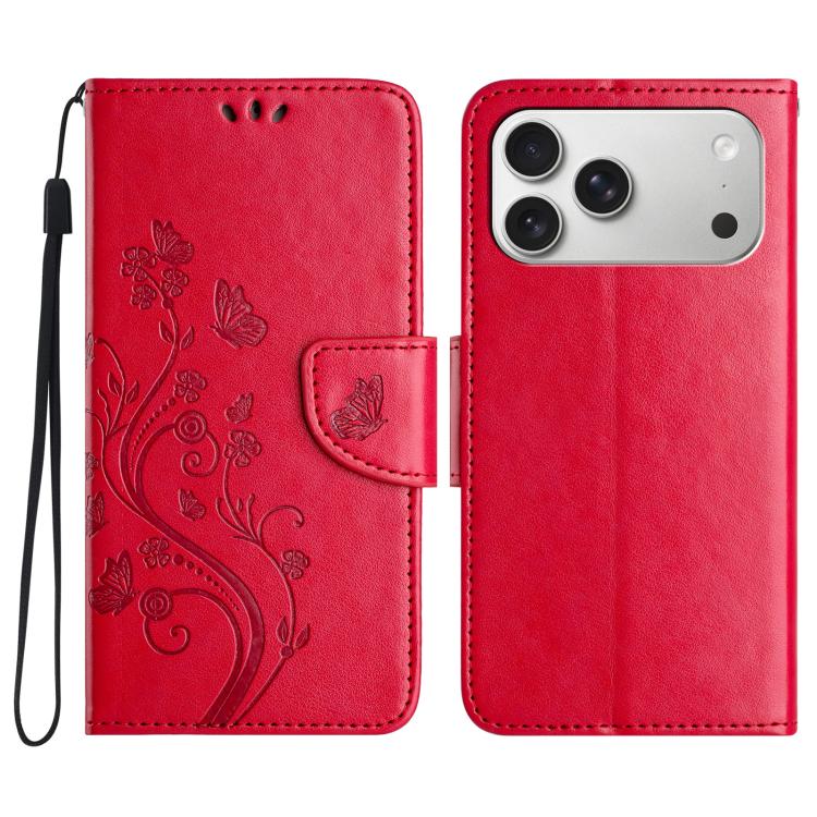 Butterfly Flower Pattern Flip Leather Phone Case, For iPhone 17e / 16e, For iPhone 17 Pro Max, For iPhone 17 Pro, For iPhone 17, For iPhone Air, For iPhone 16 Pro Max